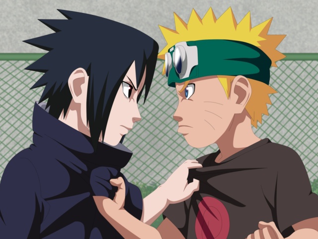 Fondo de pantalla Naruto Vs Sasuke Figth 640x480