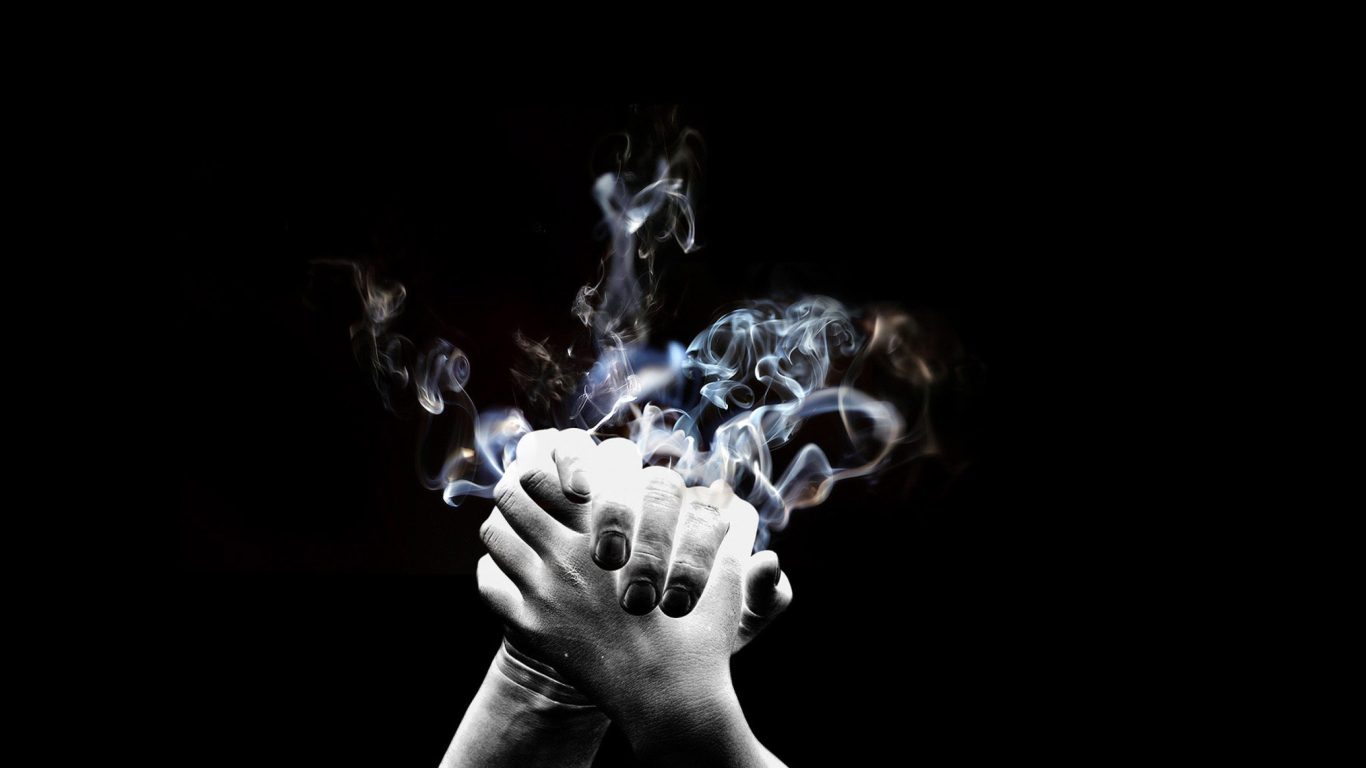 Screenshot №1 pro téma Smoke Hands 1366x768