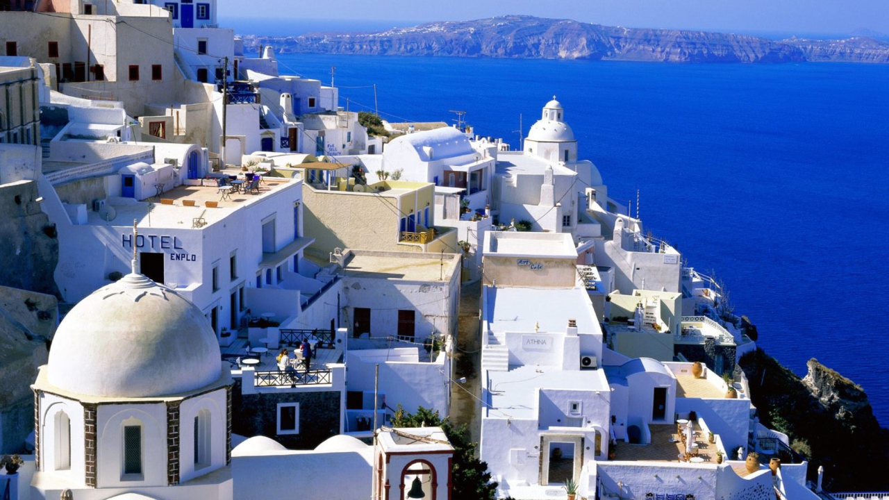 Fira Santorini Greece wallpaper 1280x720