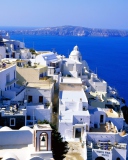 Обои Fira Santorini Greece 128x160