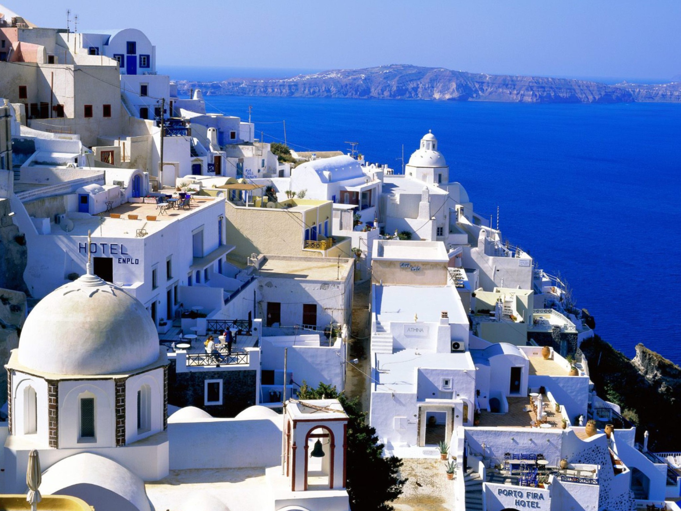 Обои Fira Santorini Greece 1400x1050