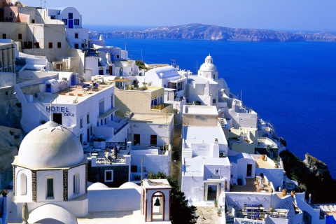 Fondo de pantalla Fira Santorini Greece 480x320