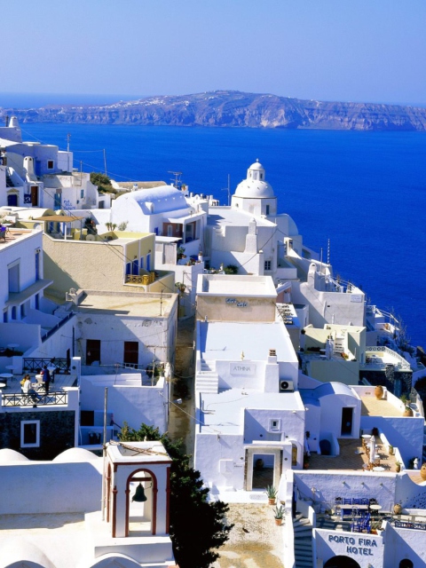 Fondo de pantalla Fira Santorini Greece 480x640