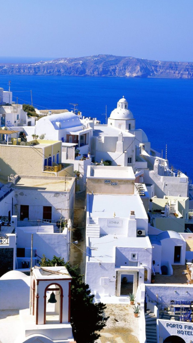 Fondo de pantalla Fira Santorini Greece 640x1136