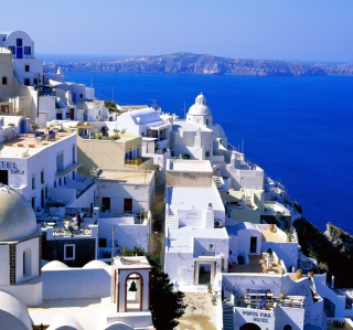 Kostenloses Fira Santorini Greece Wallpaper für 128x128