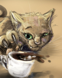 Screenshot №1 pro téma Sketch Of Funny Cat 128x160