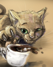 Обои Sketch Of Funny Cat 176x220