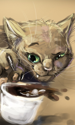 Screenshot №1 pro téma Sketch Of Funny Cat 240x400