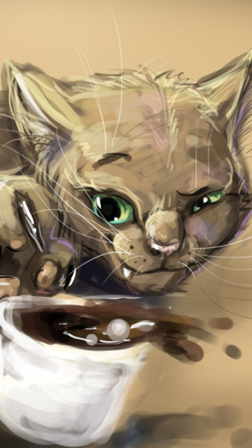 Sketch Of Funny Cat wallpaper 360x640