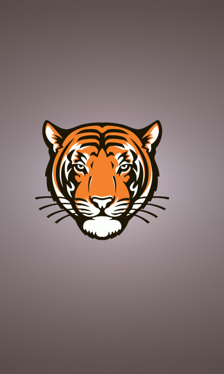 Обои Tiger Muzzle Illustration 768x1280