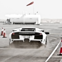 Обои White Lamborghini Murcielago On Track 128x128
