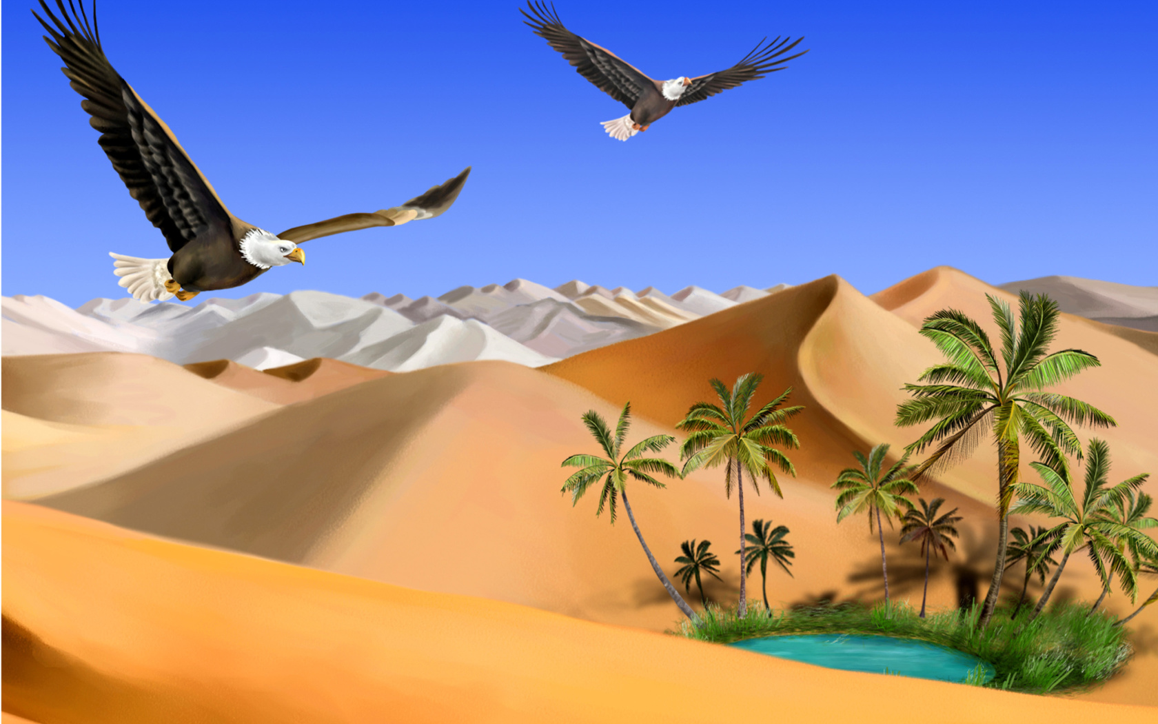 Обои Desert Landscape 1680x1050