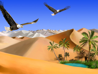 Das Desert Landscape Wallpaper 320x240