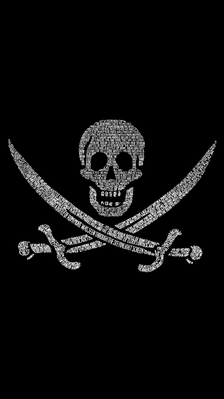 Das Pirates Flag Wallpaper 750x1334