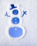 Winter, Snow And Snowman screenshot #1 128x160