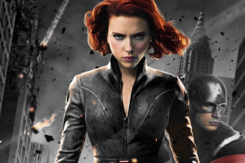 Sfondi Black Widow - The Avengers 2012 480x320
