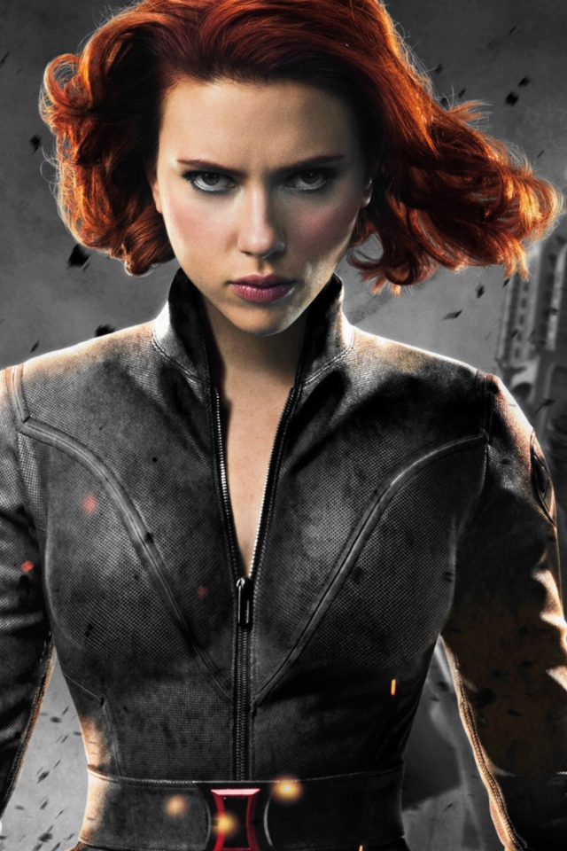 Fondo de pantalla Black Widow - The Avengers 2012 640x960