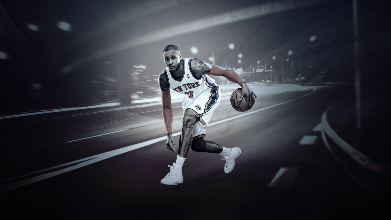 Sfondi Carmelo Anthony from New York Knicks NBA 1366x768