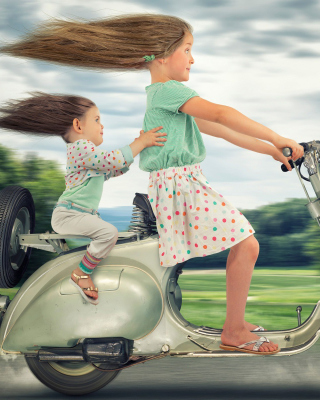 Funny kids on bike Picture for 240x320