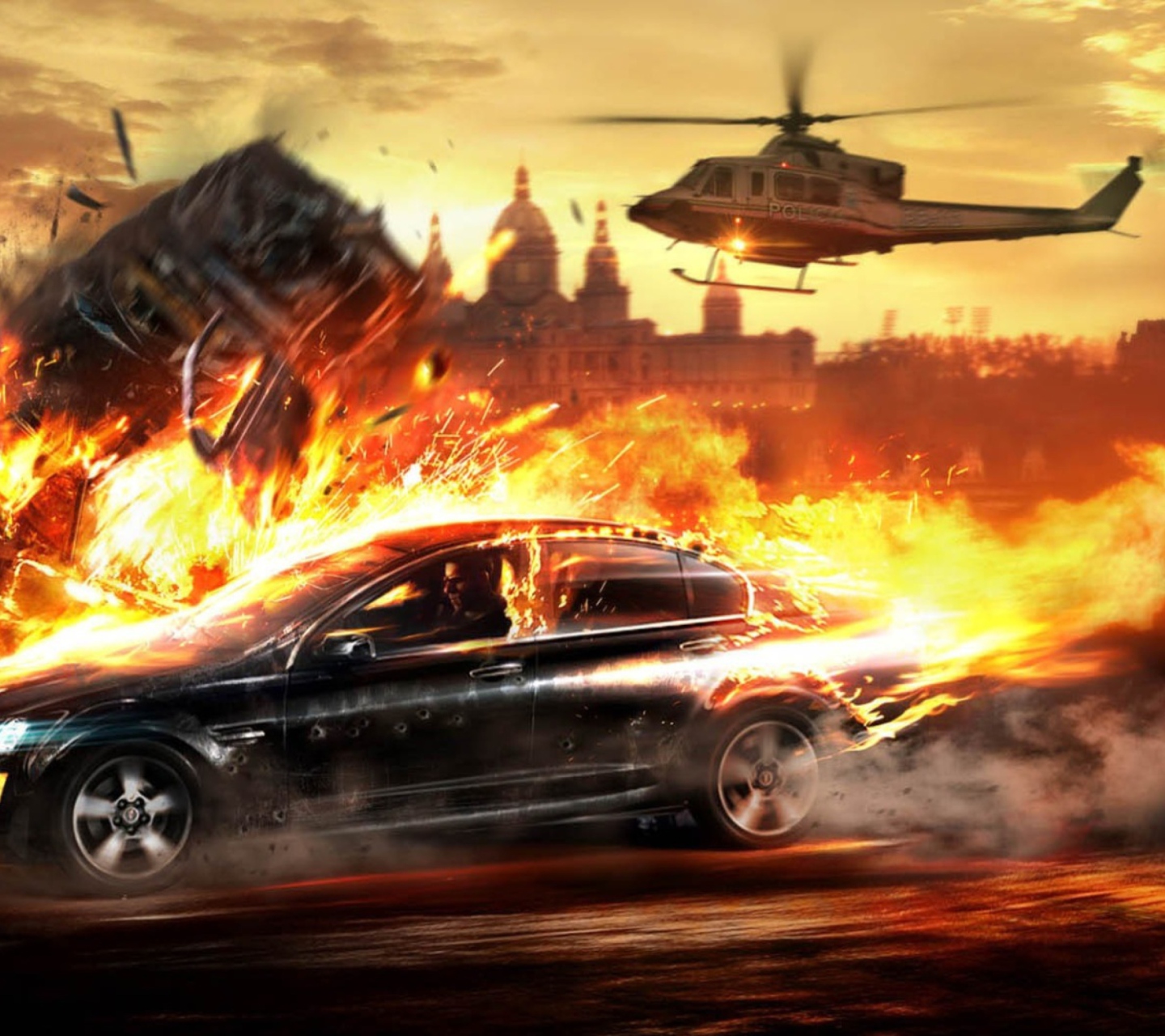 Car And Fire wallpaper 1440x1280