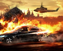Das Car And Fire Wallpaper 220x176