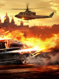 Car And Fire wallpaper 240x320