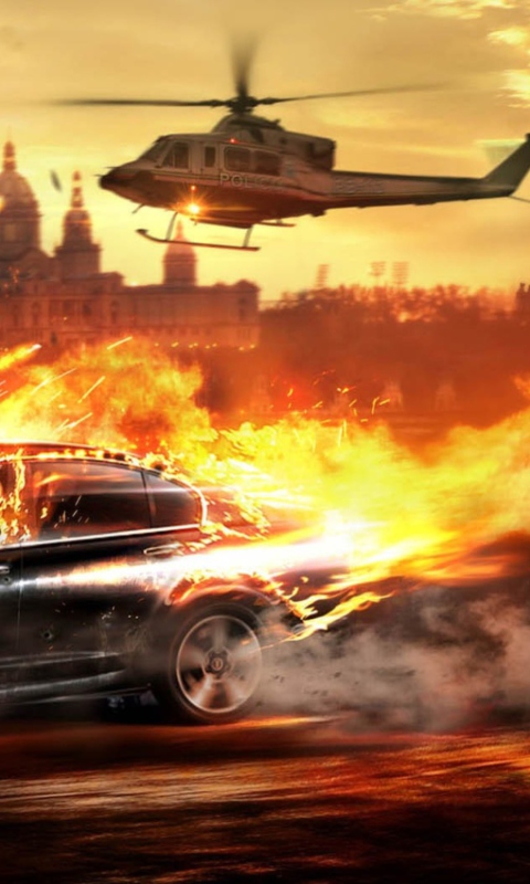 Car And Fire wallpaper 480x800