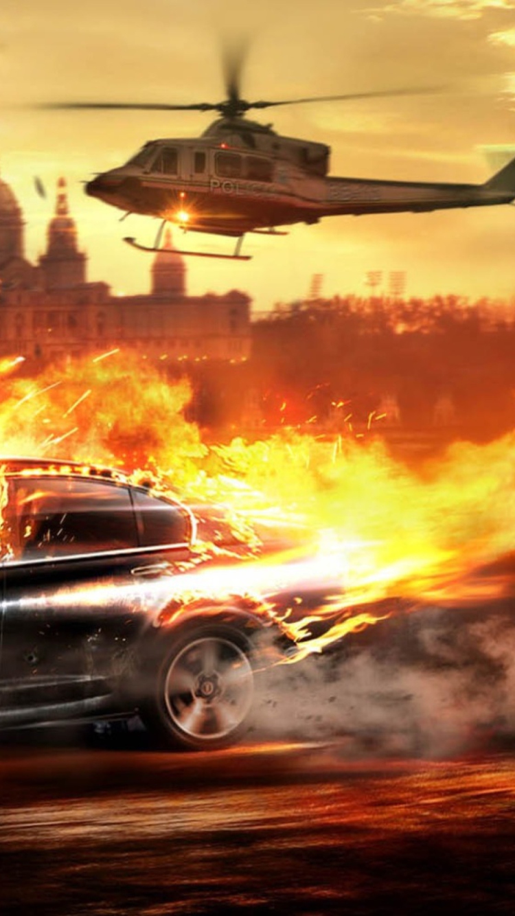 Car And Fire wallpaper 750x1334