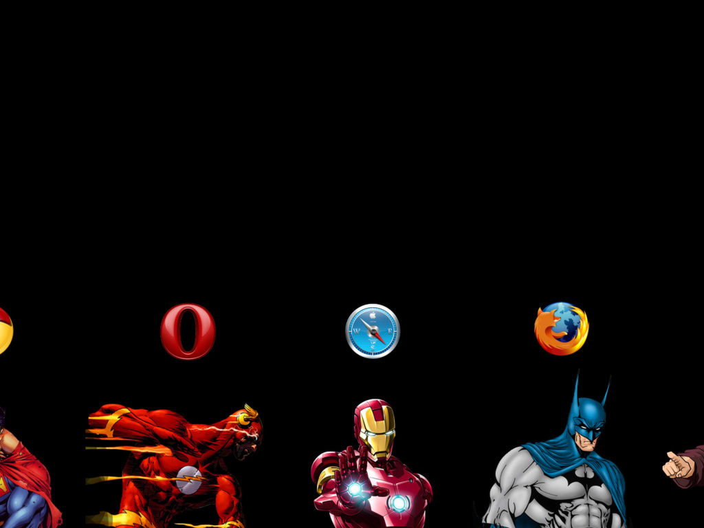 Browsers Chrome, Opera, Firefox, Safari wallpaper 1024x768