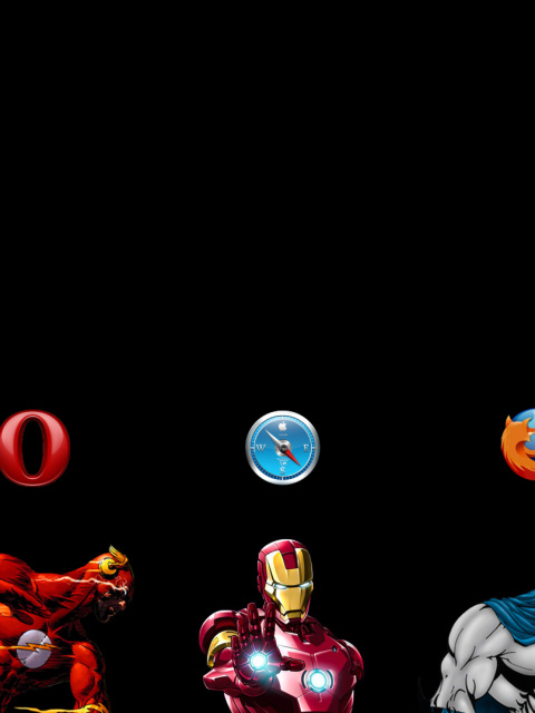 Browsers Chrome, Opera, Firefox, Safari wallpaper 480x640