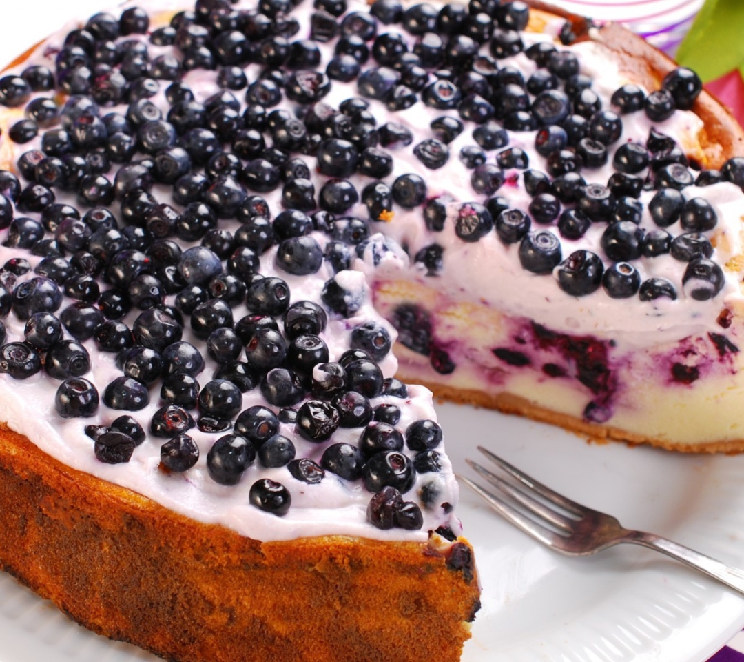 Das Fresh Blueberry Cake Wallpaper 1080x960