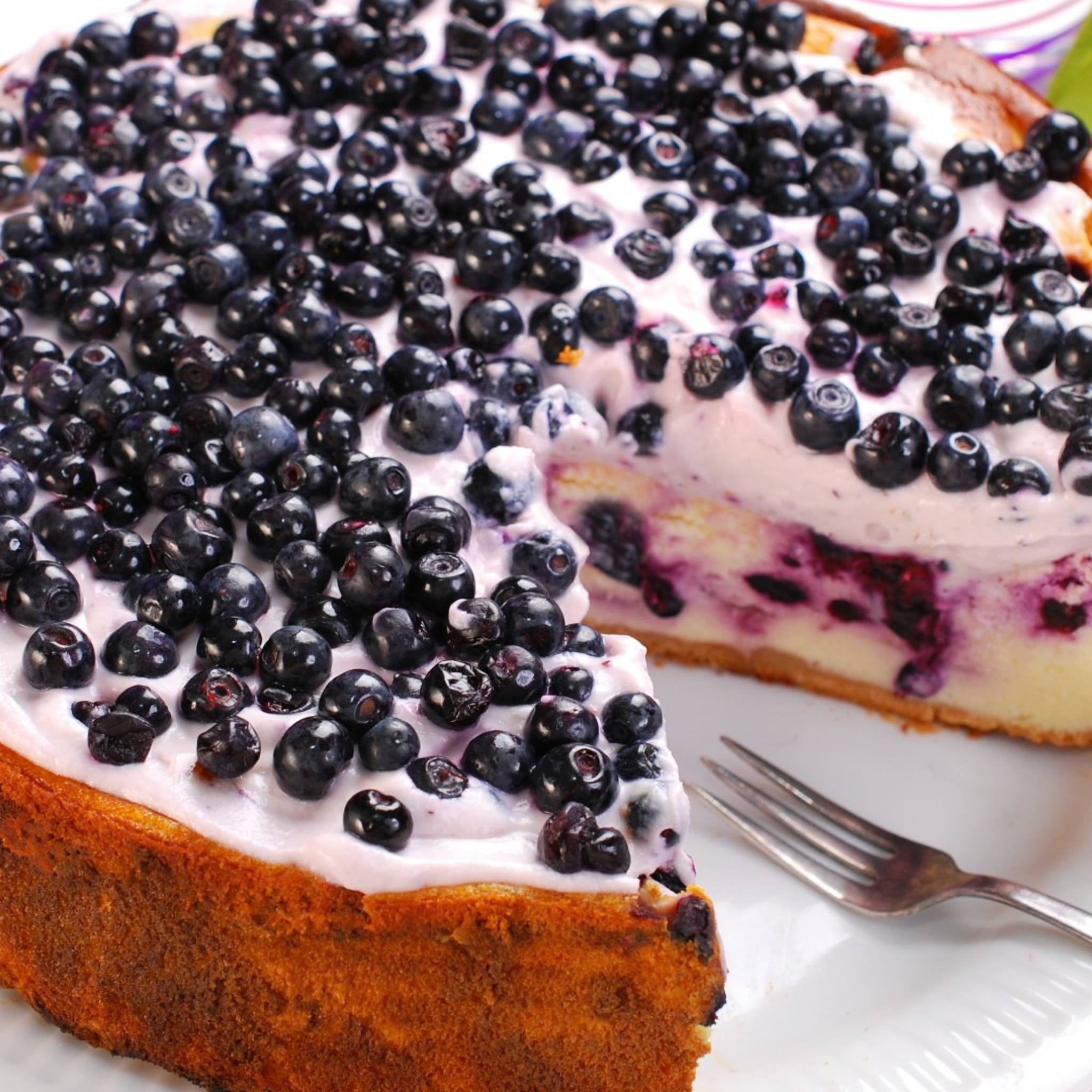 Das Fresh Blueberry Cake Wallpaper 2048x2048