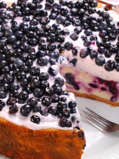 Sfondi Fresh Blueberry Cake 240x320