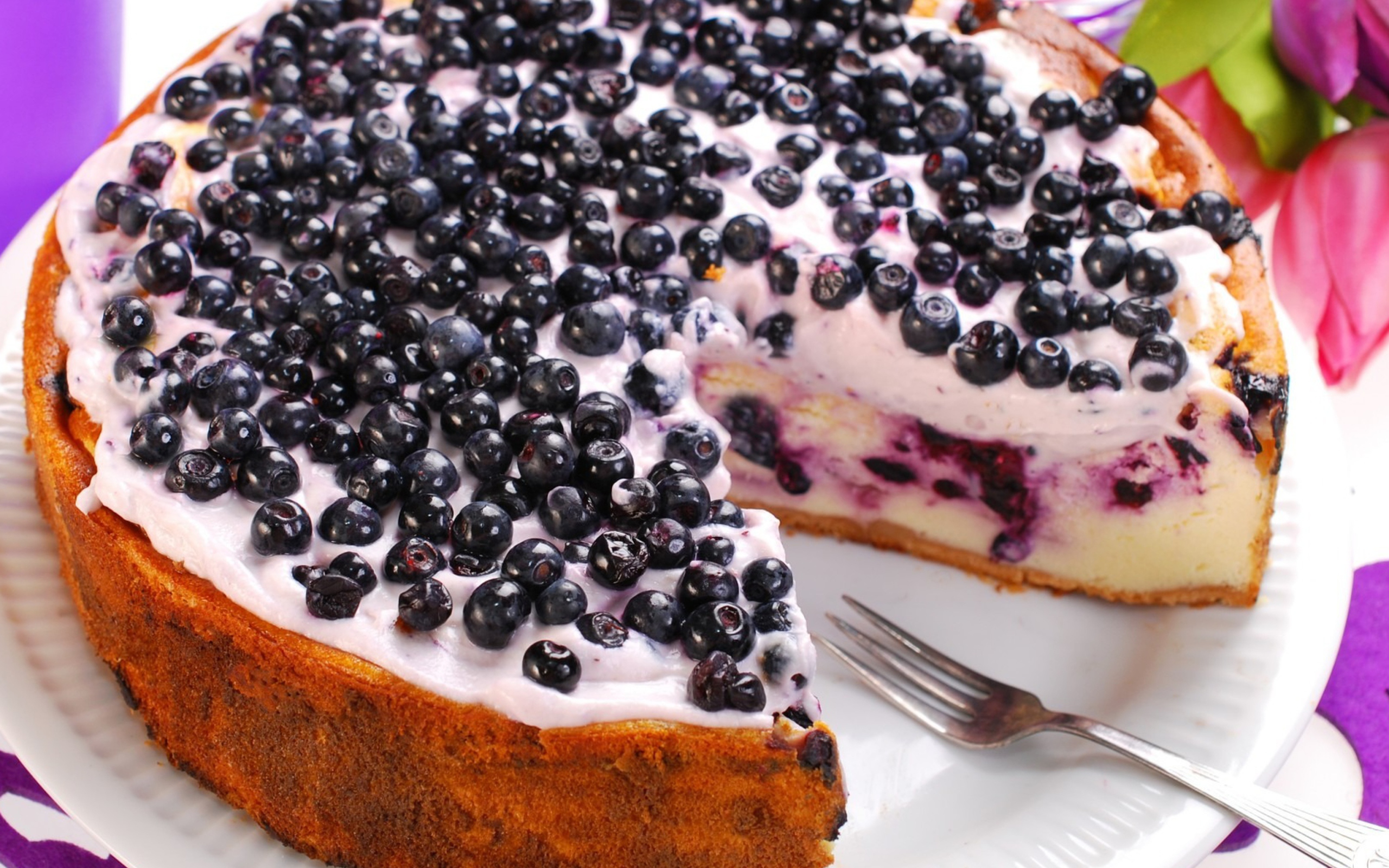 Das Fresh Blueberry Cake Wallpaper 2560x1600