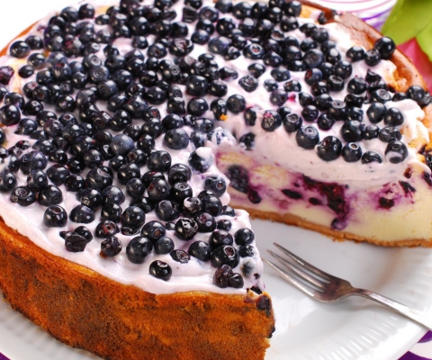 Das Fresh Blueberry Cake Wallpaper 480x400
