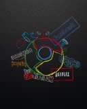 Chrome and Social Networks wallpaper 128x160