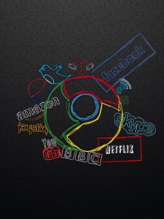 Chrome and Social Networks wallpaper 240x320