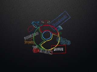 Chrome and Social Networks wallpaper 320x240