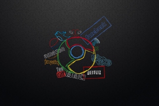 Chrome and Social Networks - Obrázkek zdarma pro HTC Desire HD