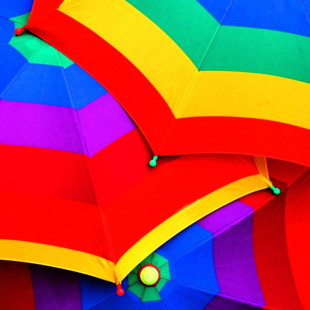 Rainbow Umbrellas wallpaper 1024x1024