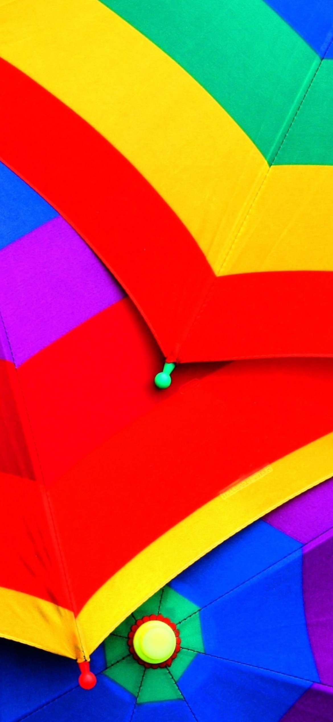 Fondo de pantalla Rainbow Umbrellas 1170x2532
