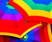 Das Rainbow Umbrellas Wallpaper 176x144
