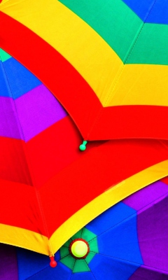 Обои Rainbow Umbrellas 240x400