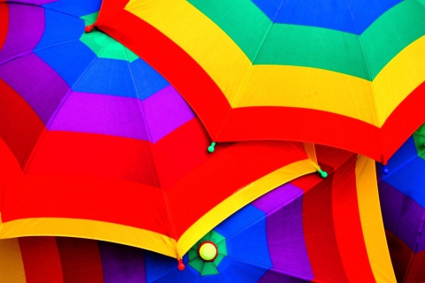 Rainbow Umbrellas wallpaper 480x320