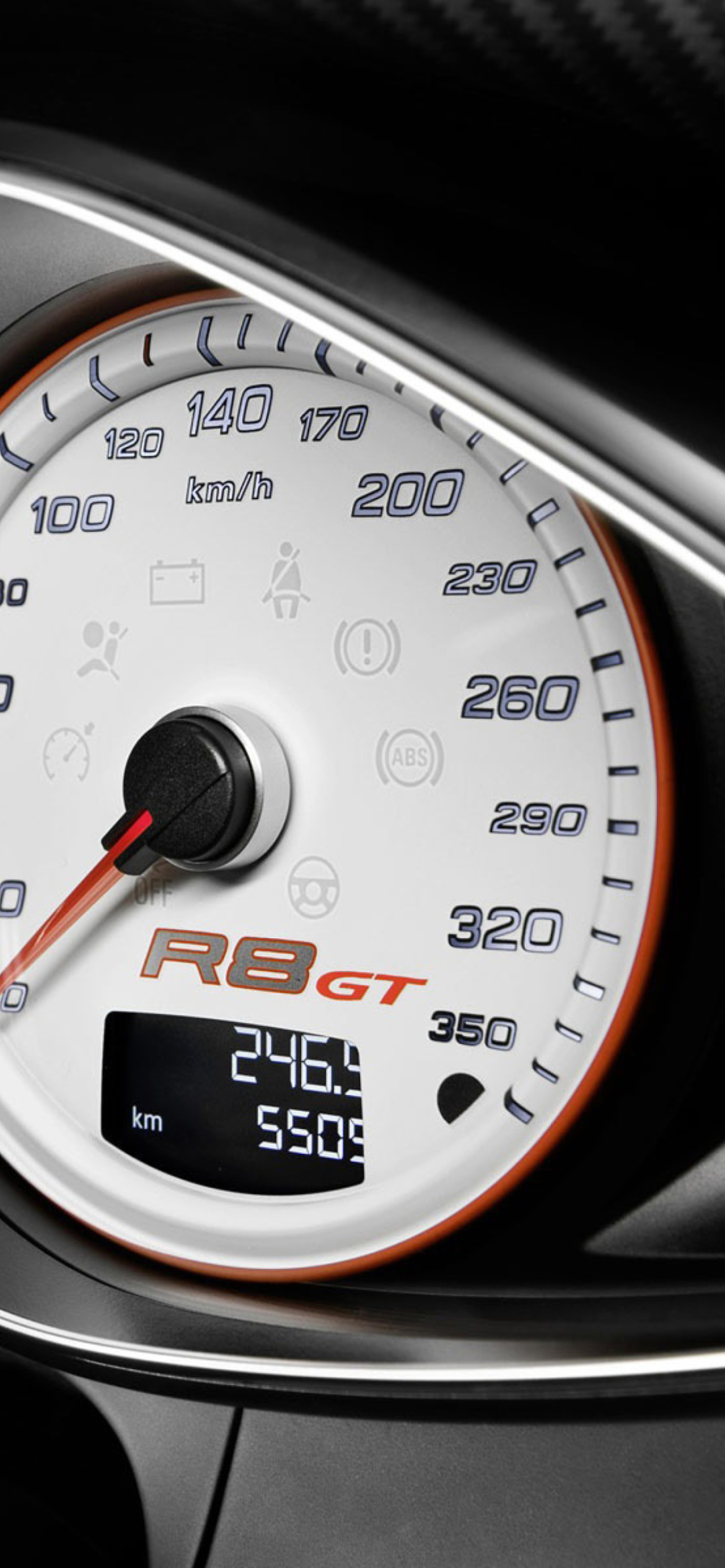 Обои Audi R8 Gt Speedometer 1170x2532