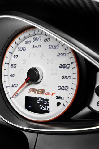 Das Audi R8 Gt Speedometer Wallpaper 320x480