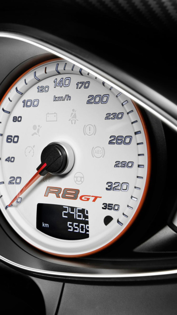 Sfondi Audi R8 Gt Speedometer 360x640