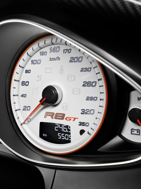 Sfondi Audi R8 Gt Speedometer 480x640