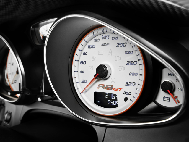 Audi R8 Gt Speedometer wallpaper 640x480