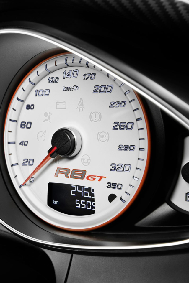 Das Audi R8 Gt Speedometer Wallpaper 640x960